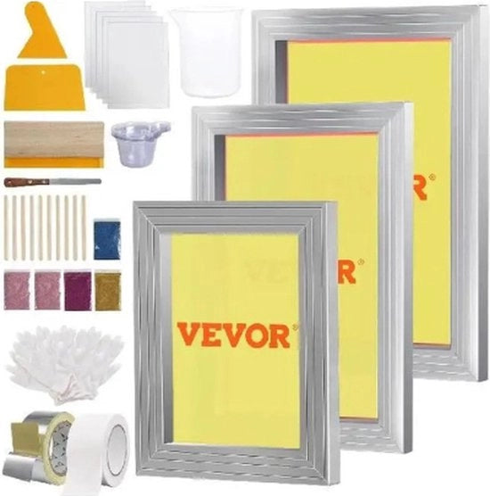 Kit di stampa a sospensione - Set di avvio per stampa a sospensione - Struttura in alluminio - Pacchetto di avvio completo - Per principianti - 2 misure - Stampa DIY su T-shirt