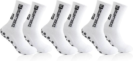 3 paia di calzettoni antiscivolo per uomo e donna - assorbe la sudorazione, respiranti e elastici (bianchi, misura 39-46)