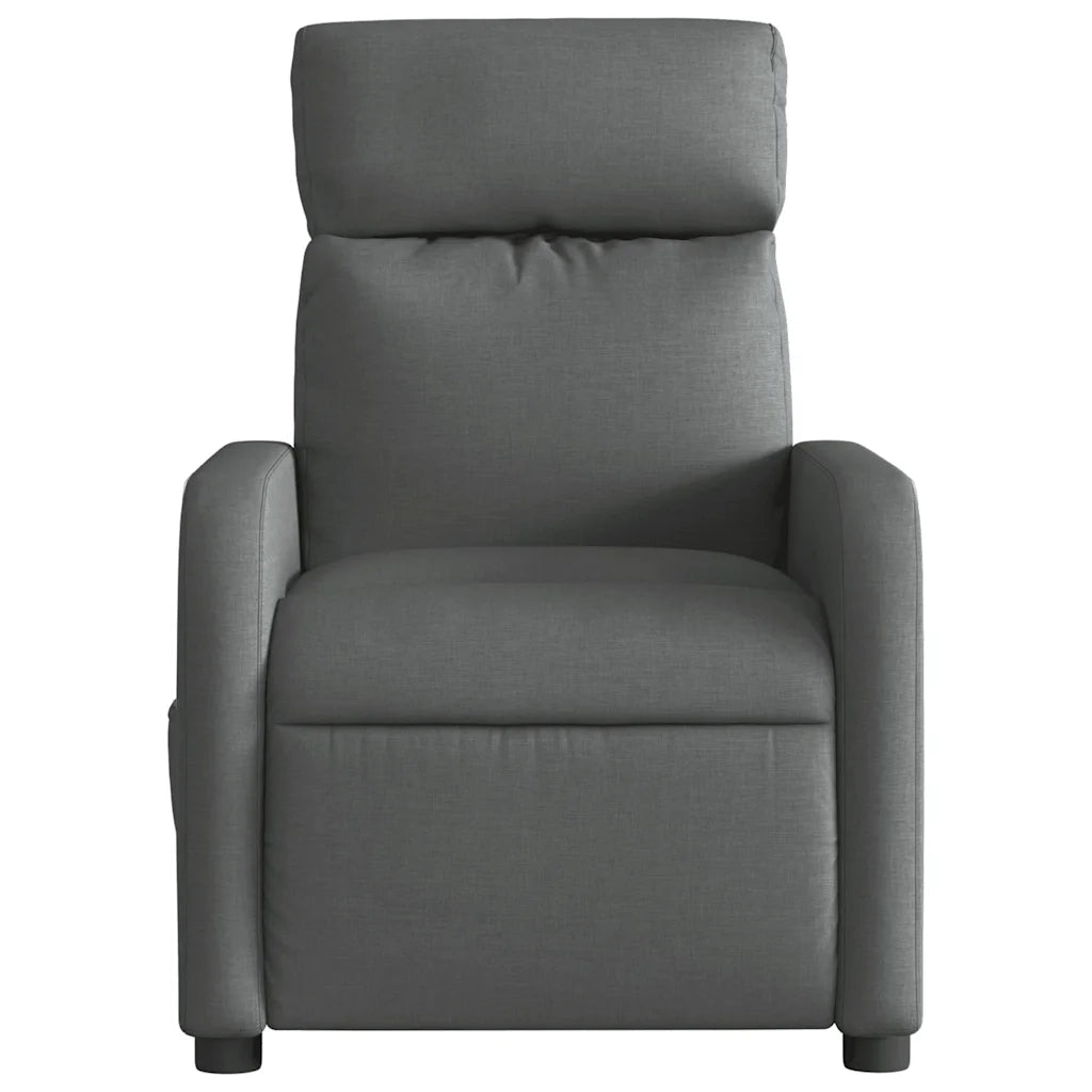 Poltrona | Sedia Relax Elettrica Reclinabile Grigio Scuro in Tessuto