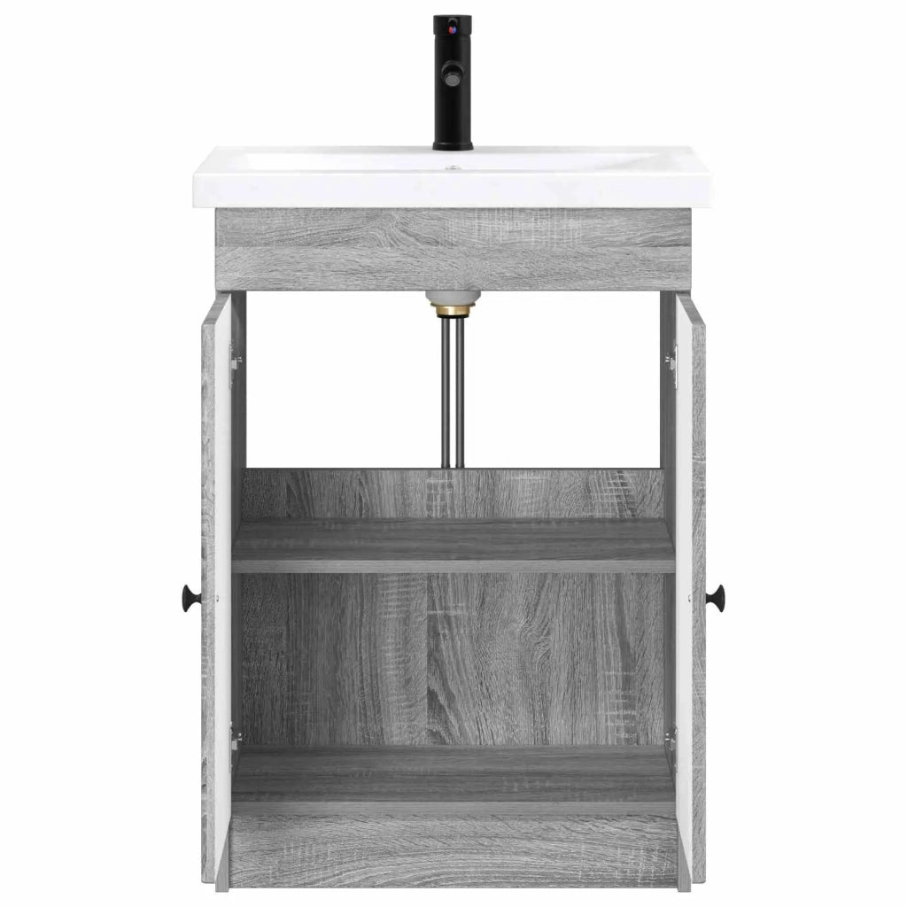 Set di mobili per il bagno Sonoma grigio 56 x 37,5 x 81 cm 3404170