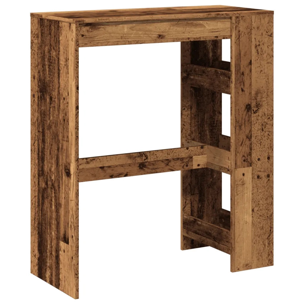vidaXL Tavolo Bar con Rastrelliera Antico 90x40x103,5 cm Multistrato