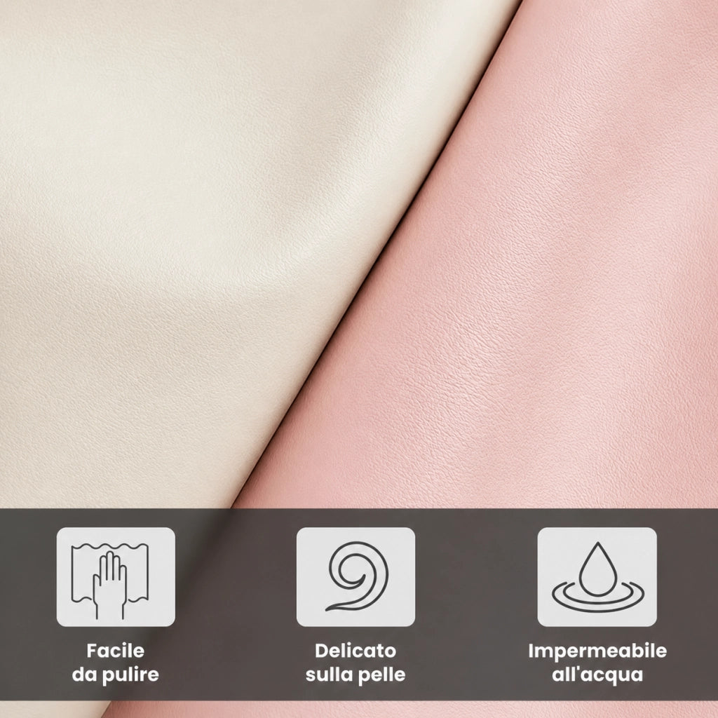 Letto per bambini 90x200cm con testiera a nuvola regolabile, rivestimento ecopelle rosa, luci RGB LED, telecomando e app, struttura robusta per camera da letto