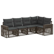 Set Divano da Giardino 5 pcs Grigio e Grigio Scuro polyrattan 3435122