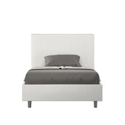Letto 1 Piazza e Mezzo 120x190 cm con Rete e Contenitore Goya Bianco