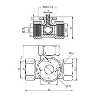 Valvola di zona motorizzata a tre vie serie DQ320 220VAC DN20 26.9 mm (3/4")