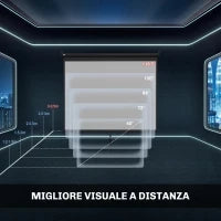 Telo Proiettore 120" Regolabile con Montaggio a Soffitto e Parete, Formato 4:3, 244x183cm, Bianco e Nero