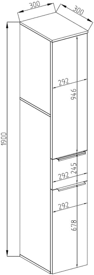 Mobile bagno alto Otis, Bianco lucido, 30 x 190 cm, per la conservazione in bagno abbinabile alla serie Otis