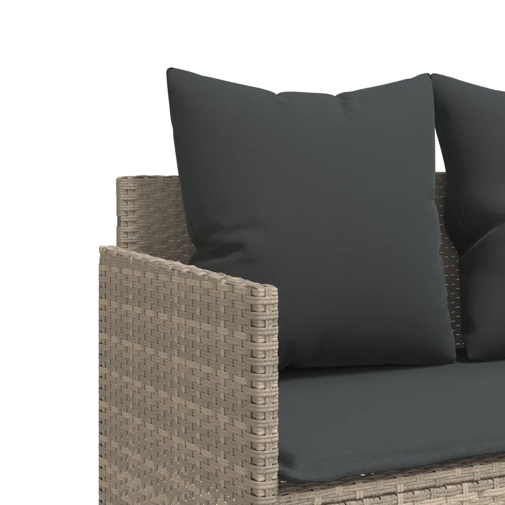 Set Divano da Giardino 5pz con Cuscini-Sofa da Giardino-Divanetto da esterno Grigio Chiaro Polyrattan 355388