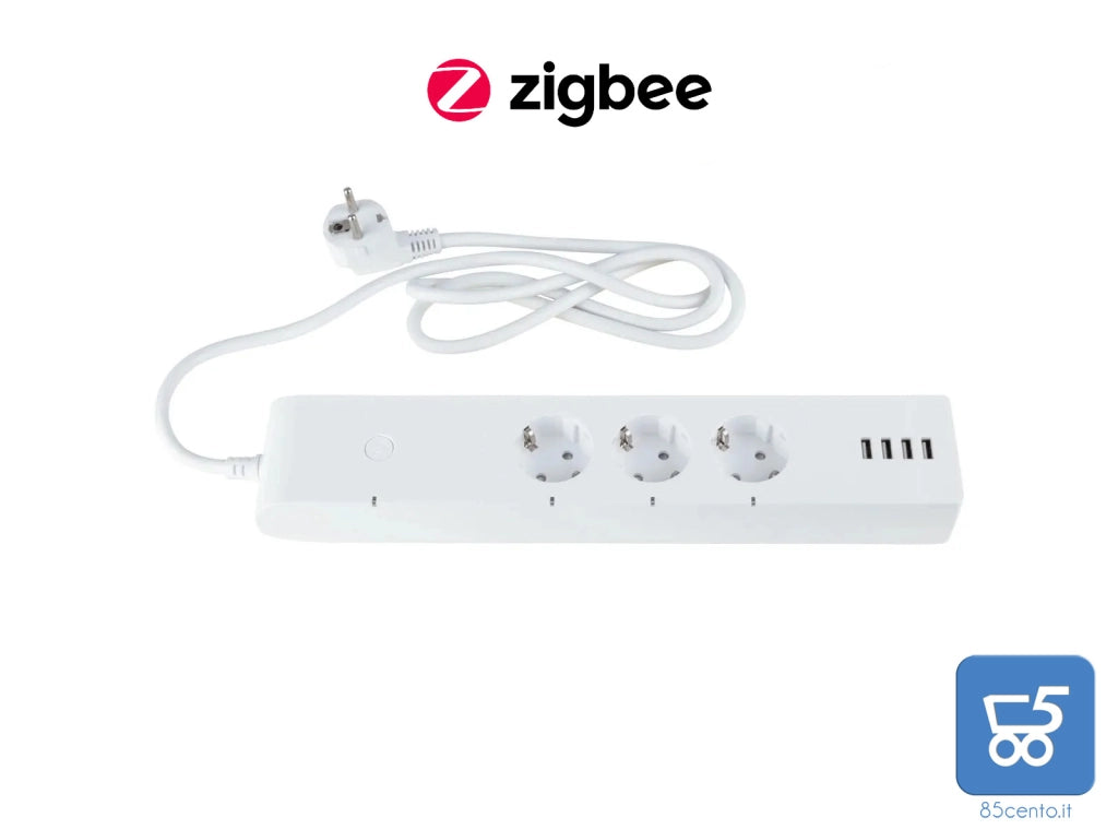 SILVERCREST Zigbee Smart Home Ciabatta 3 Prese 4 USB Compatibile con App Home Asisstant Lidl Home