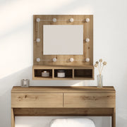 Toeletta con specchio Rovere artigianale MDF, Vetro