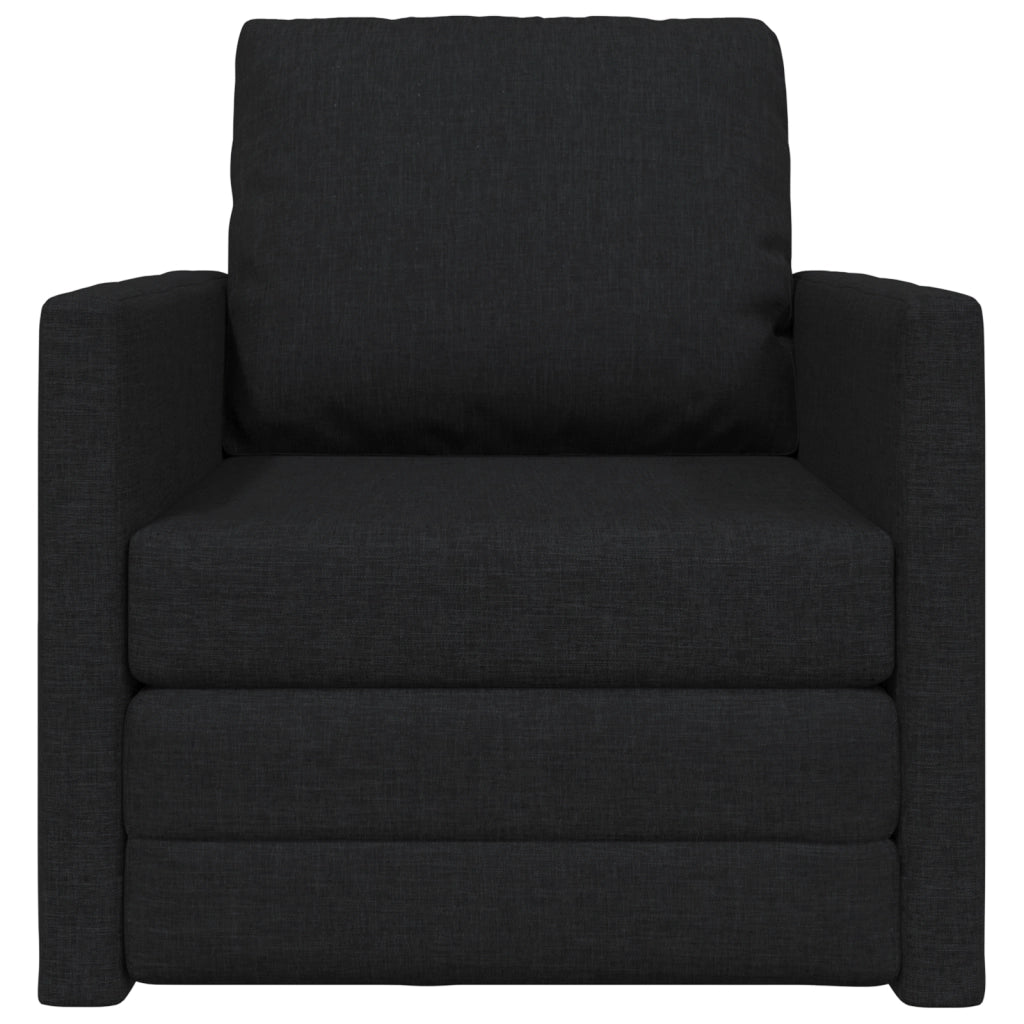 Divano Letto 2 in 1 Nero 74x77x81 cm Tessuto