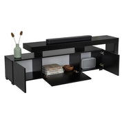 Trasacco, Mobile Porta tv un Ripiano, 192x37x53h cm Nero