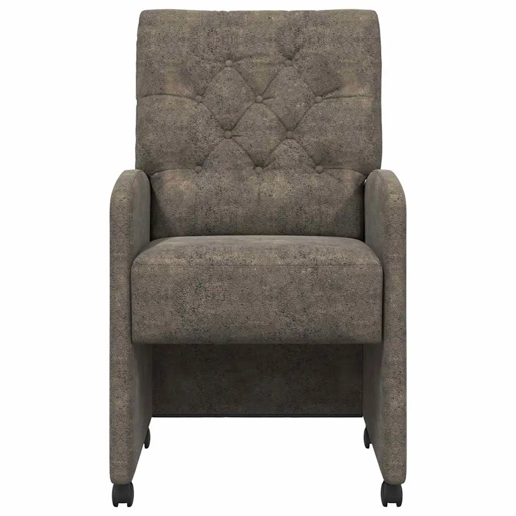 Sedie da Pranzo con Ruote 2 pcs Grigio scuro 58 x 67 x 97 cm