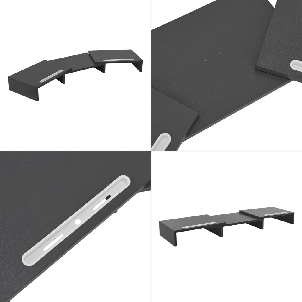 Supporto di Rialzo Monitor 'Vilppula' Base a Lunghezza Regolabile 79 - 111 cm - Grigio Scuro [en.casa]