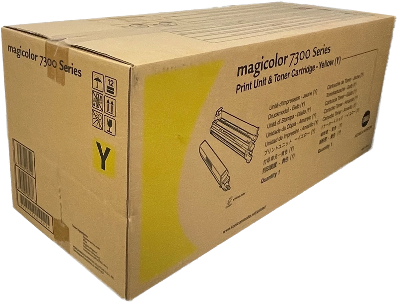 ORIGINAL Konica Minolta Tamburo giallo 7300 4333513 ~32500 Seiten unità di stampa, tamburo OPC + cassetta toner