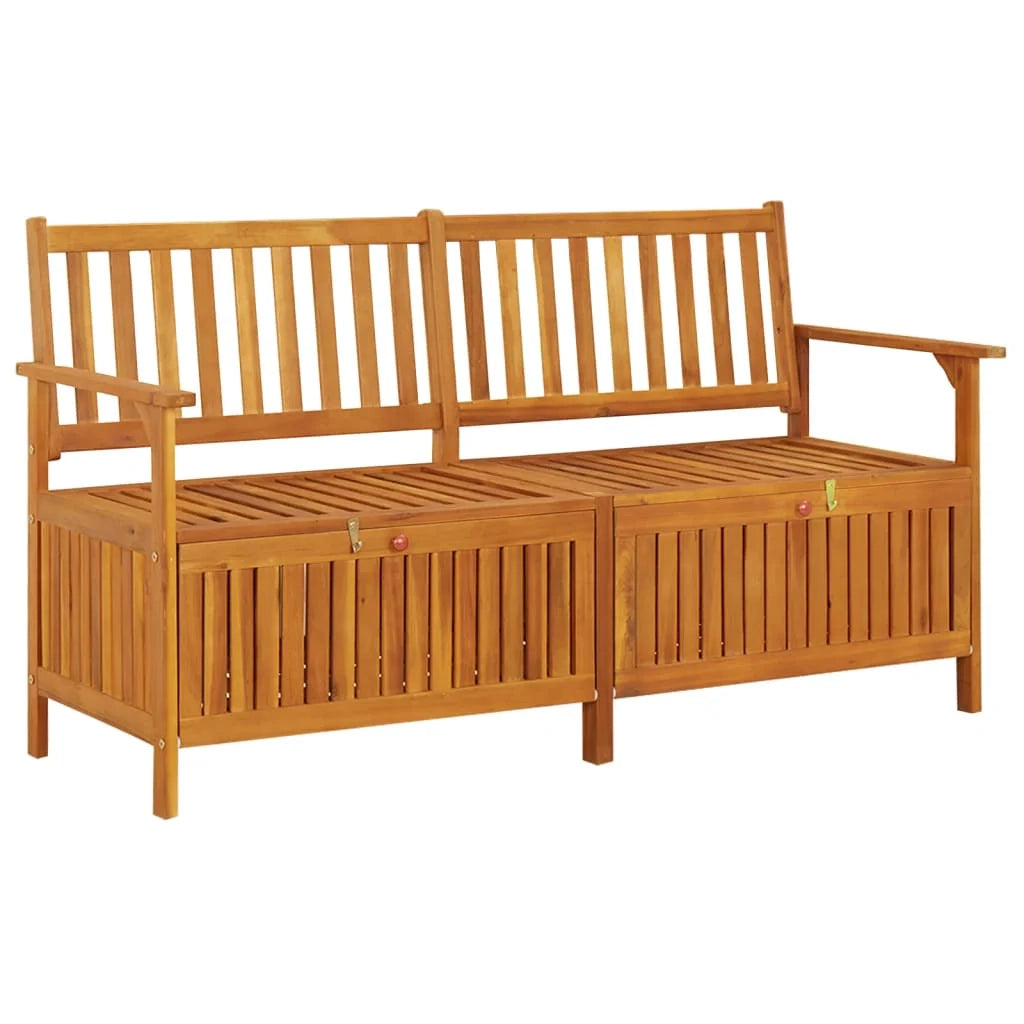 Panca da giardino mobili da esterno per patio contenitore per terrazza 148 cm legno massello di acacia 02_0011795