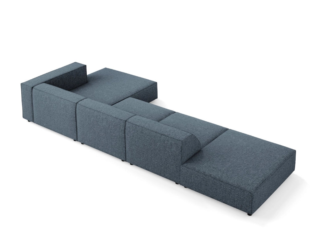 Cosmopolitan Design - Divano angolare destro "Arendal" 5 posti in ciniglia blu reale 