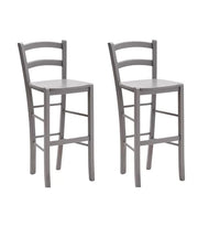 Set 2 sgabelli shabby in legno grigio seduta legno 41x44x101 - Mobili 2G