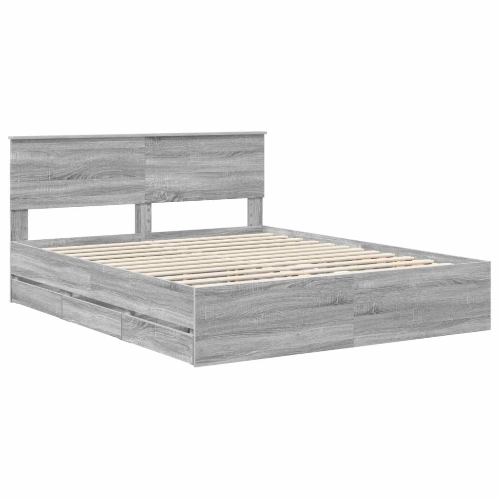 Struttura del letto con cassetto Grigio Sonoma 160 x 200 cm 3410691