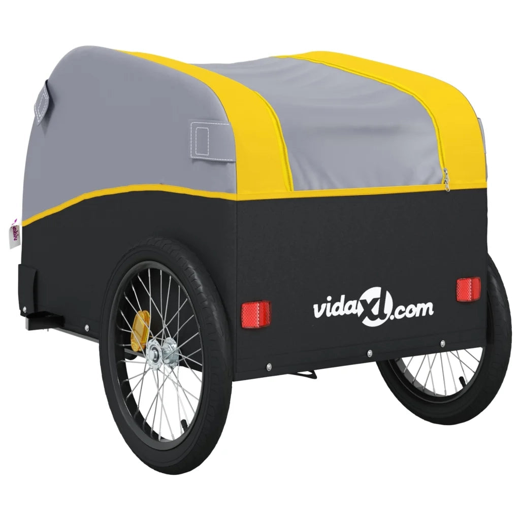 Rimorchio da Bici Nero e Giallo 30 kg in Ferro 94141