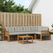 Set di divani da esterno 6 pz Naturale e Grigio Chiaro 3381971