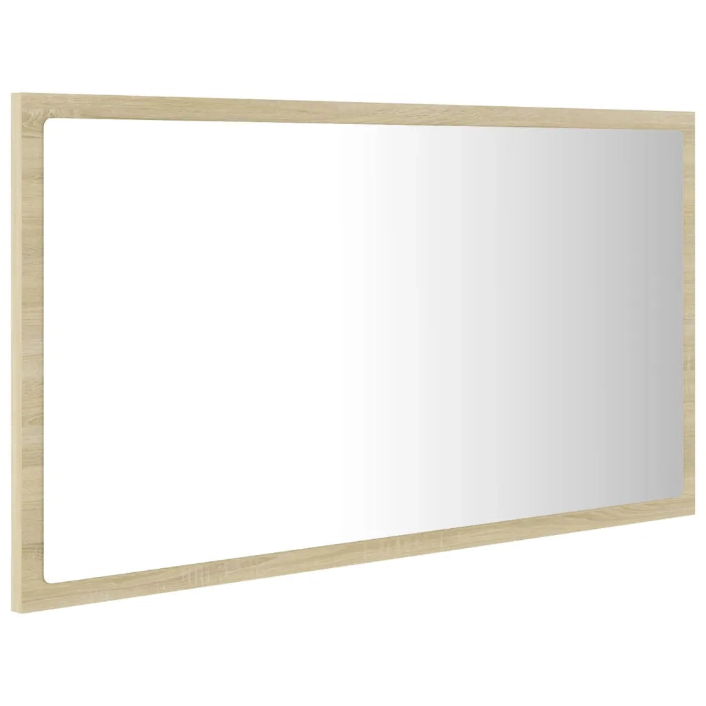 Specchio da Bagno-Specchio per il bagno  LED Rovere Sonoma 80x8,5x37 cm in Acrilico