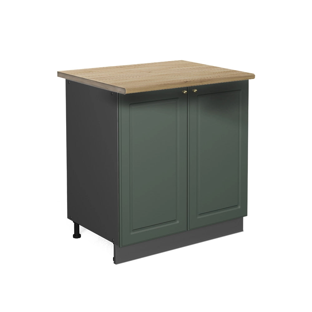 Mobile lavello cucina Fame-Line Verde-oro rustico/Antracite 80 cm con ripiano, PL Rovere Vicco