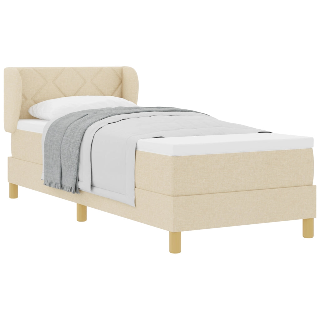 Letto Box Spring con Materasso in Panna - 80x200 cm