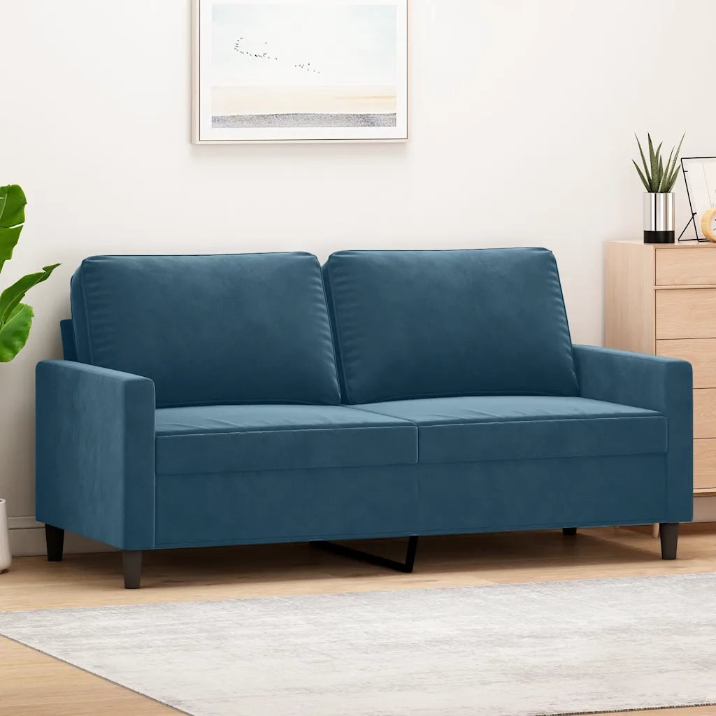 Divano a 2 Posti Blu 140 cm in Velluto 359208