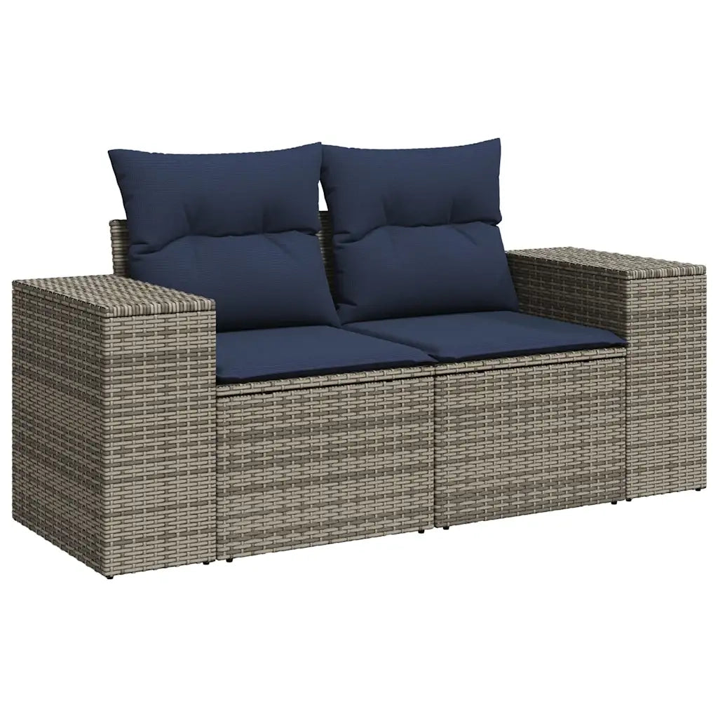 Salotto da Giardino-Set Divani da Giardino 3 pz con Cuscini Grigio in Polyrattan 313709