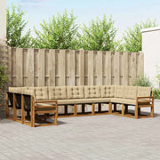 Set di divani da esterno con cuscino 10 pcs Naturale e Beige 3369100