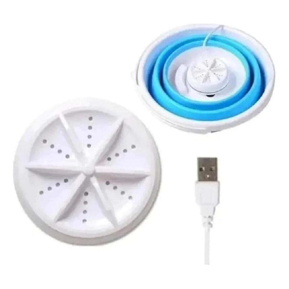 Trade Shop - Mini Lavatrice Portatile Con Secchio Pieghevole Per Vestiti Piccoli Capi Biancheria Intima -