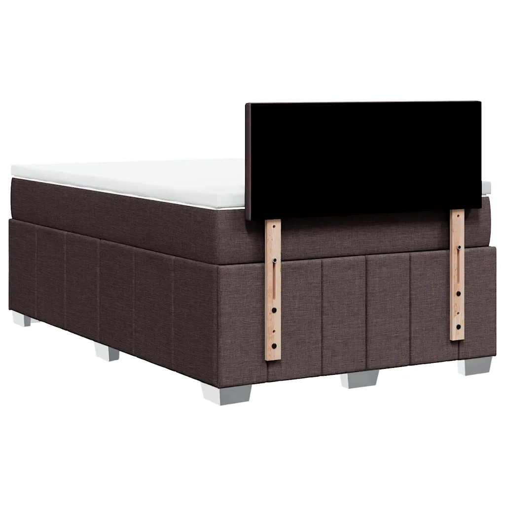 vidaXL Giroletto a Molle con Materasso Marrone Scuro 120x190cm Tessuto