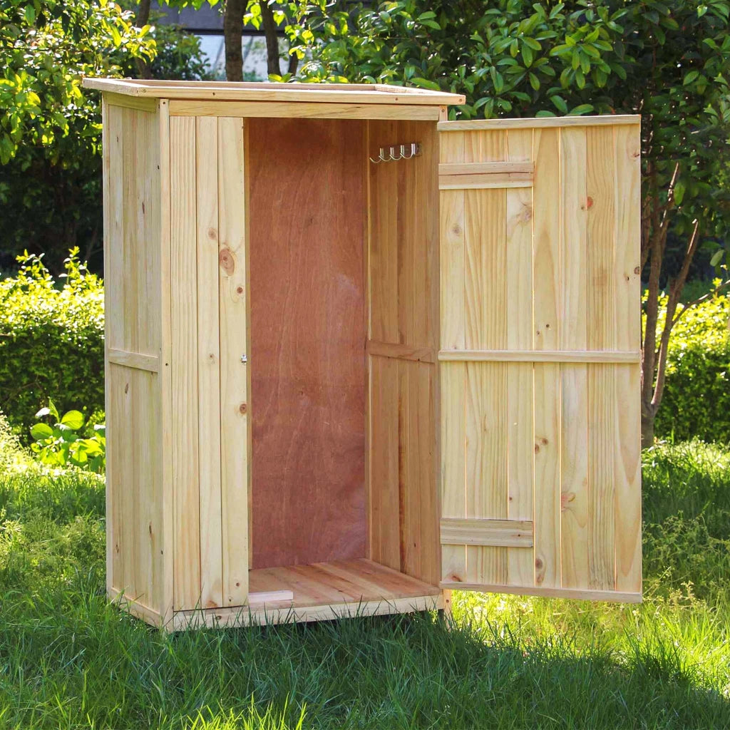 Armadio da giardino a un'anta in legno Capanno degli attrezzi per esterno 92 x 57 x 154 cm