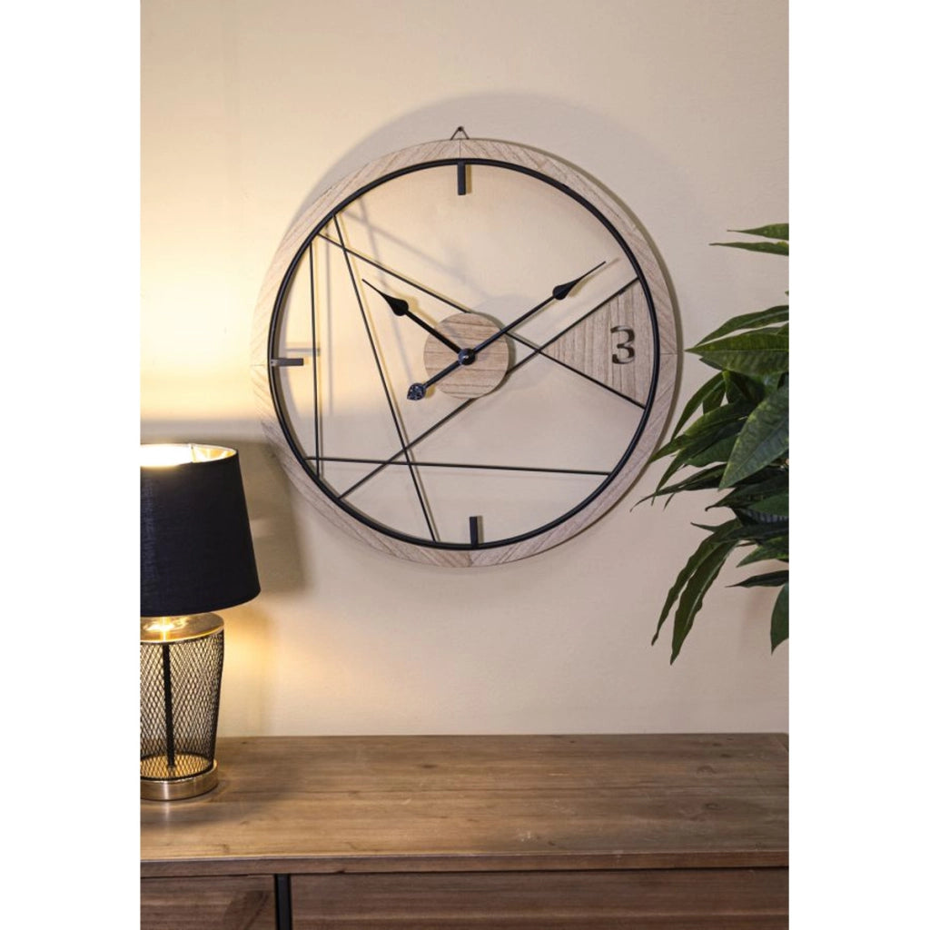 Orologio da Parete VKH261, Marrone, Metallo, 60x2,5x60 cm
