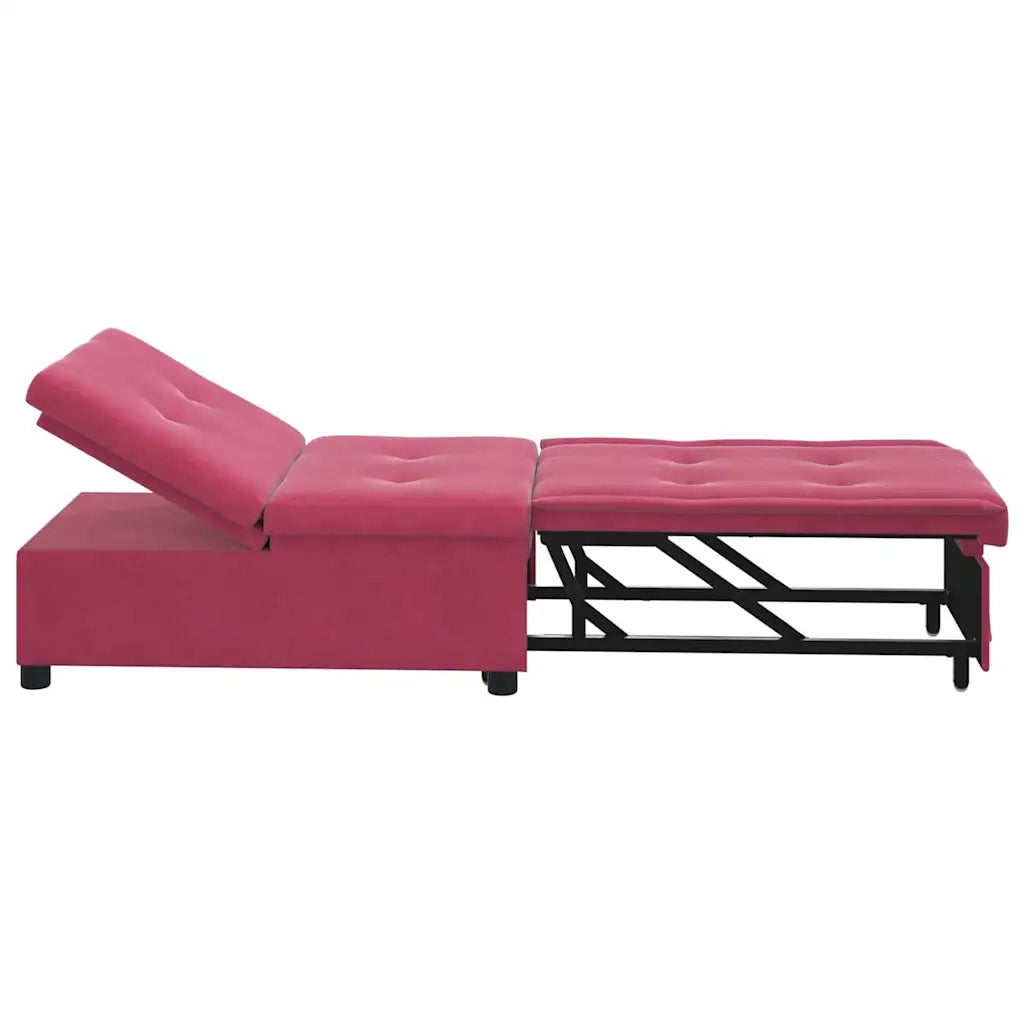 Divano letto-Sofa Letto-Daybed Rosso Vino 194 x 67 x 82 cm Velluto