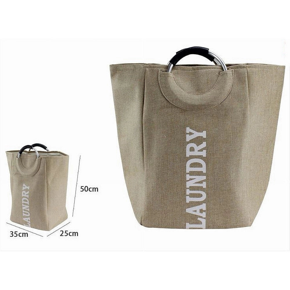 Trade Shop - Borsa Cesto Porta Biancheria Contenitore Bucato Con Manici -