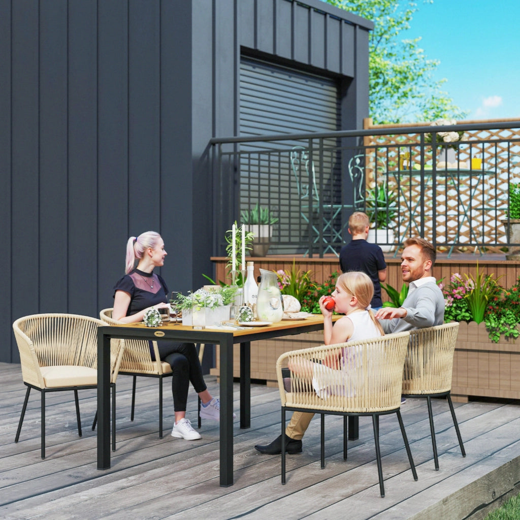 Set Giardino 5 Pezzi con Tavolo e Sedie ¨C Zephmum ¨C Polyrattan Grigio Antracite