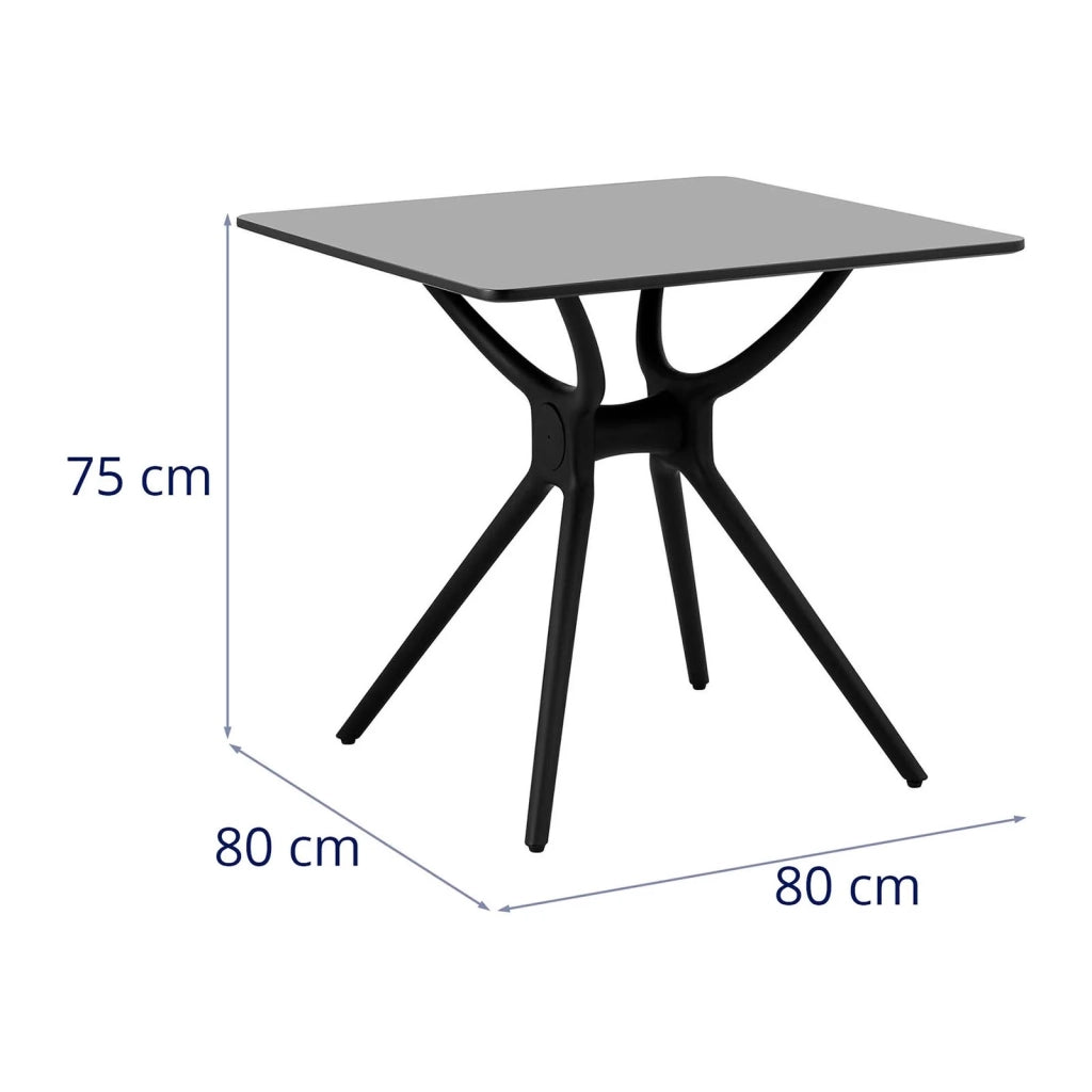 Tavolo da pranzo/soggiorno quadrato piccolo con piano nero 80 x 80 cm 14_0004499