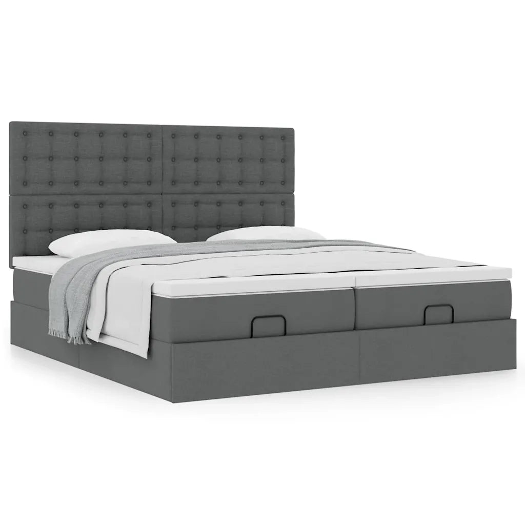Struttura Letto Pouf con Materassi 200x200 cm in Tessuto 3313742