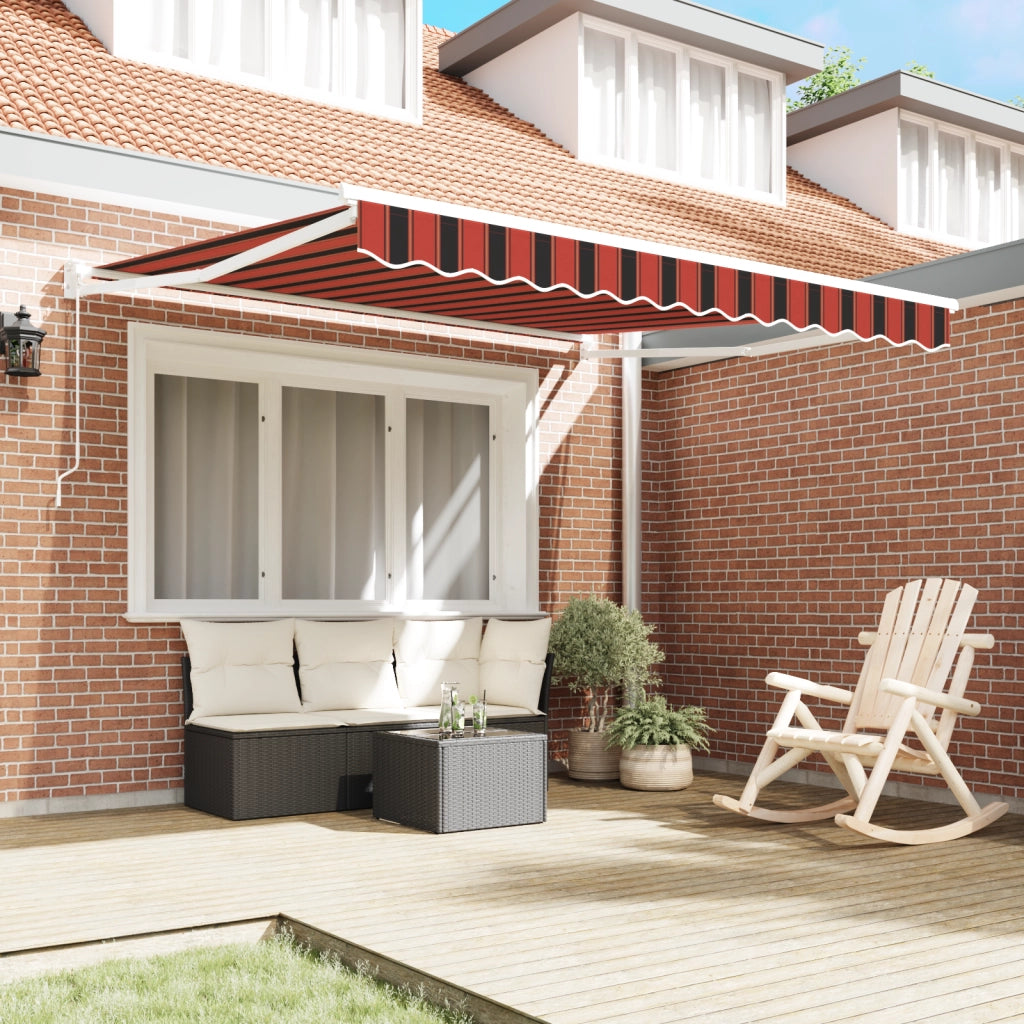 Tenda Retrattile Manuale Arancione e Marrone 300x250 cm