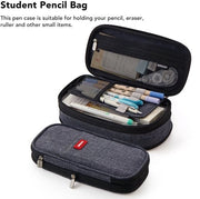 Etui con grande capacità - Pennenzak - Canvas - Chiusura metallica - Scuola - Materiale duraturo - 22 x 11 x 6,5 cm - Pennentas
