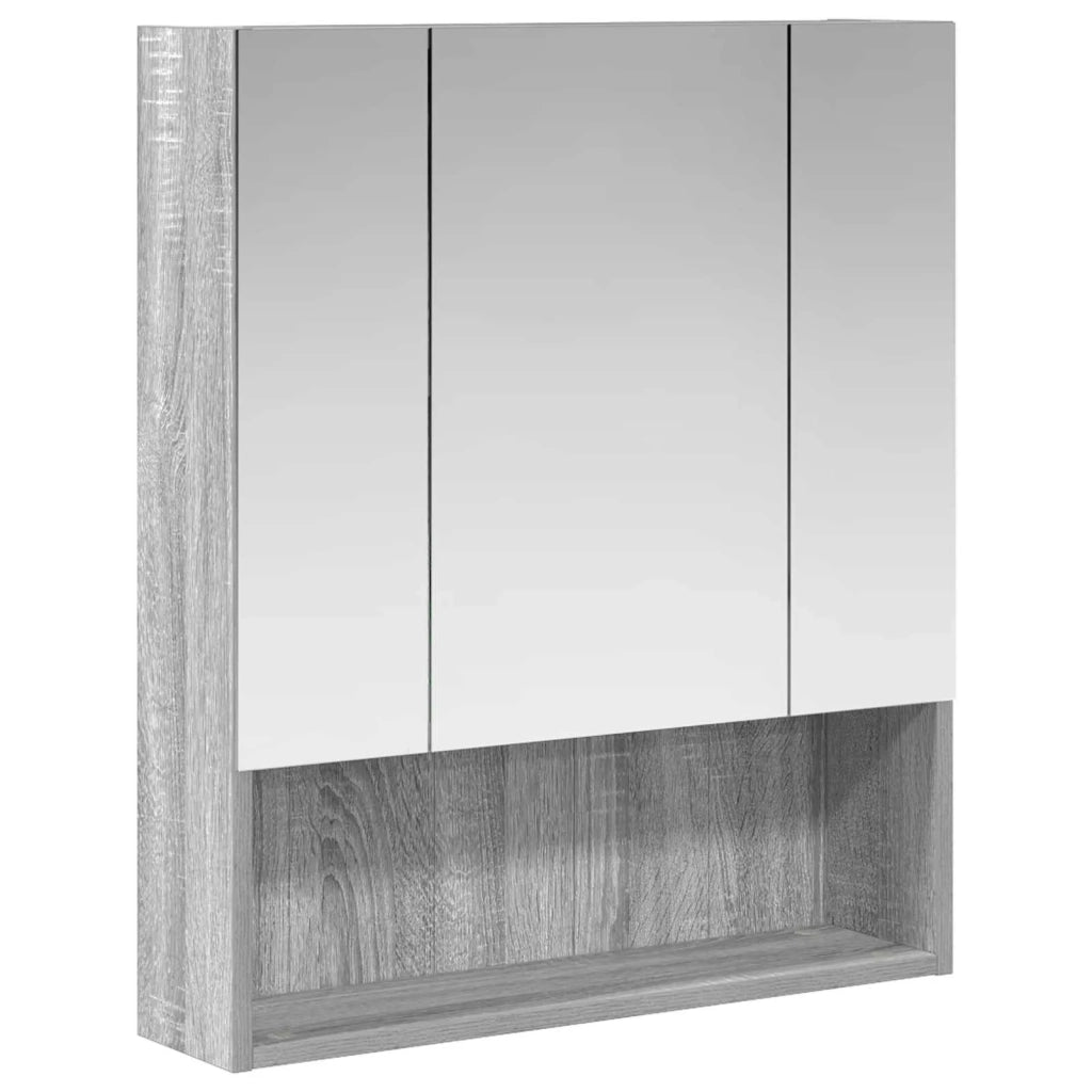 Mobiletto per specchio da bagno Grigio Sonoma 60 x 14.5 x 70 cm 889188
