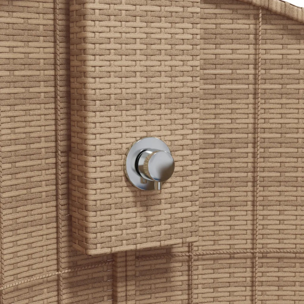 Doccia Esterno Beige 100x100x241,5 cm Polyrattan e Legno Acacia CFW5334429