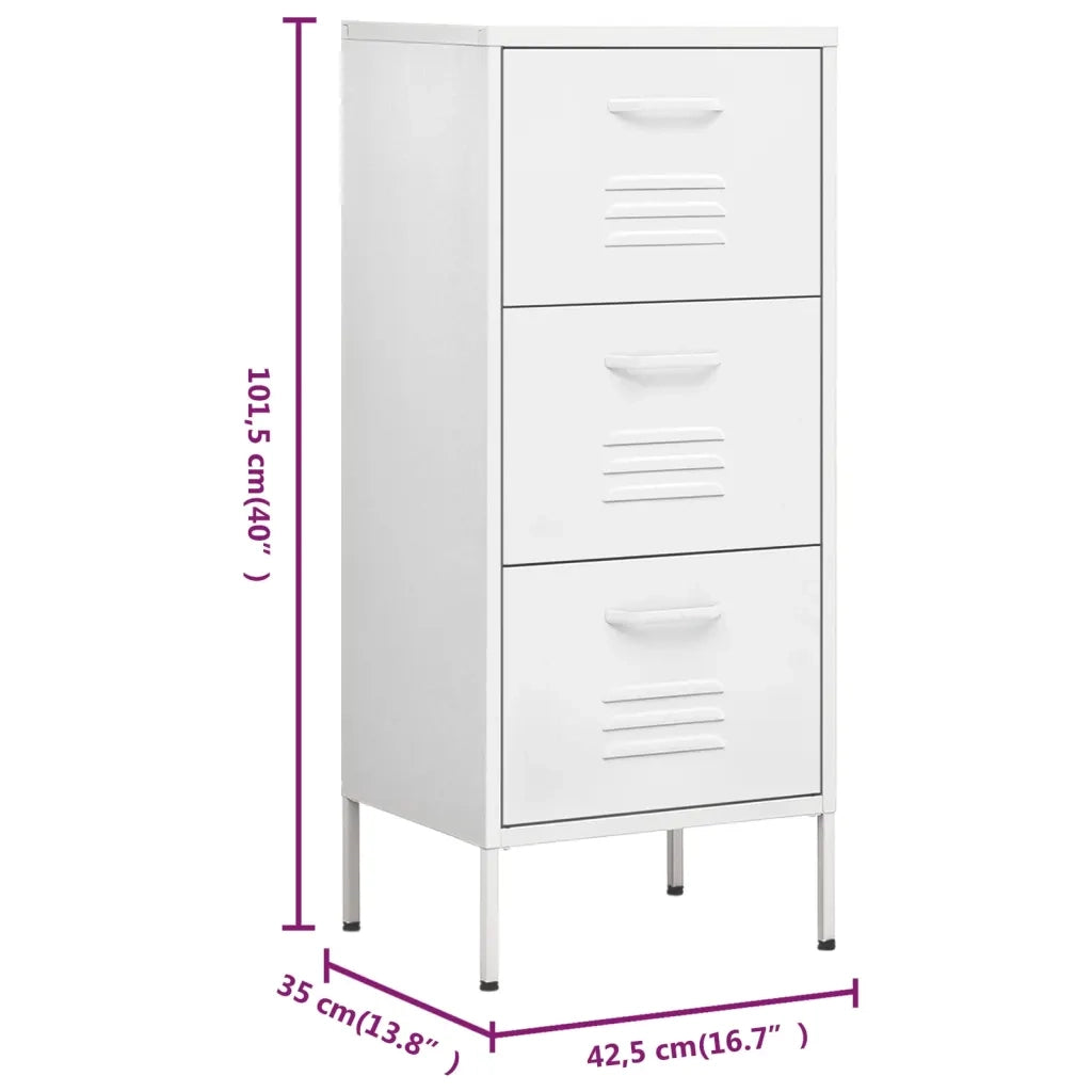 Armadietto Bianco 42,5x35x101,5 cm in Acciaio 336188
