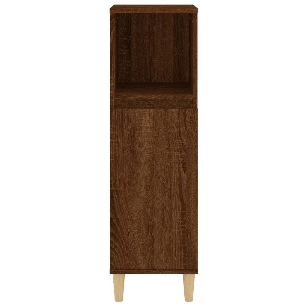 Armadietto Bagno | Armadio da bagno Rovere Marrone 30x30x100 cm Legno Multistrato