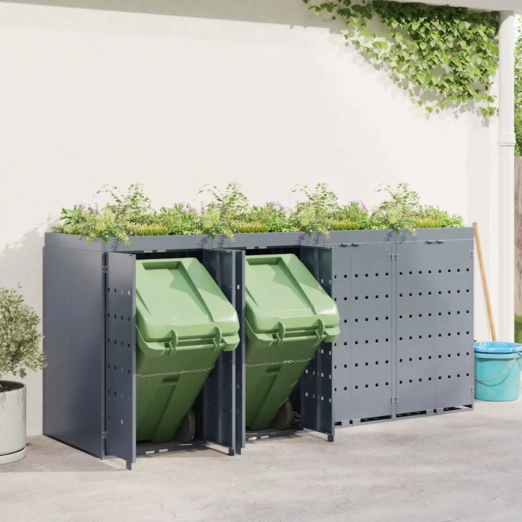 Contenitore per Rifiuti per 4 Bidoni Grigio chiaro 3394750
