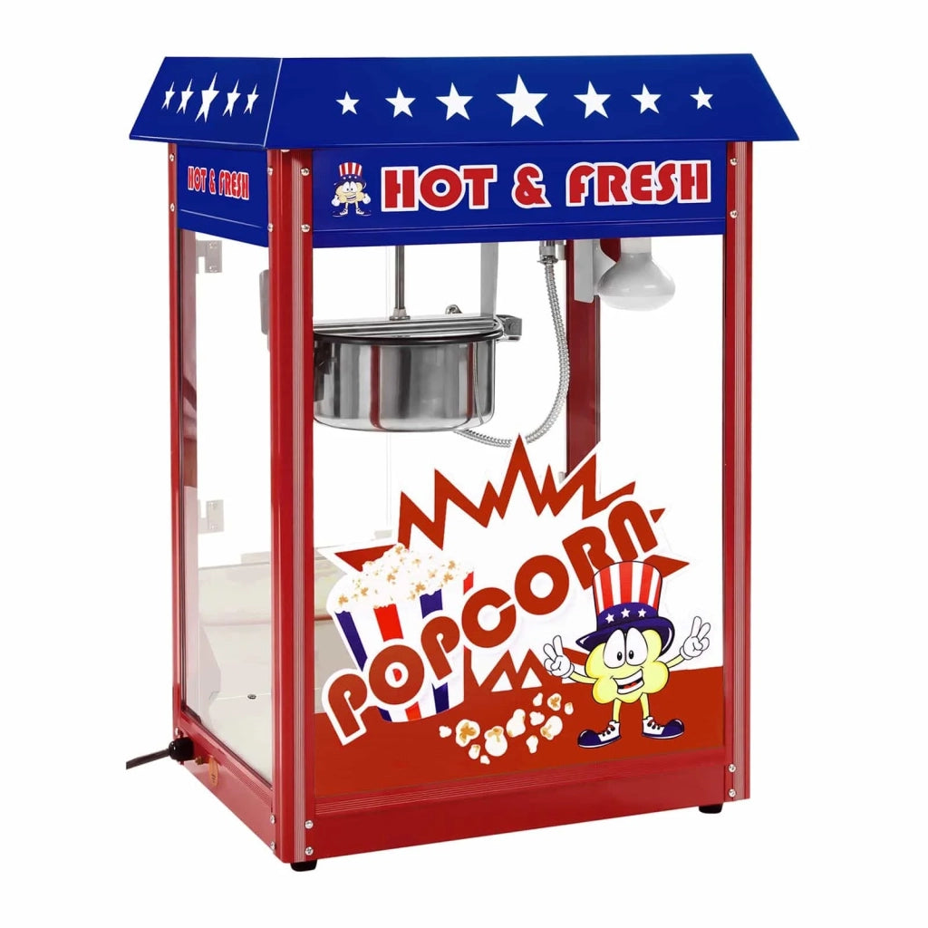 Set macchina per popcorn con carrello - Design americano - Rosso 14_0004910