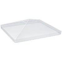 Copertura per Gazebo 3x3 m in PVC Impermeabile e Trasparente con Corde di Sicurezza, 300x300x80 cm