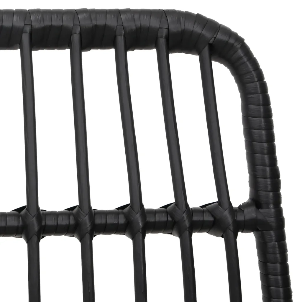Set da Pranzo da Giardino 7 pz Nero in Polyrattan cod mxl 35598
